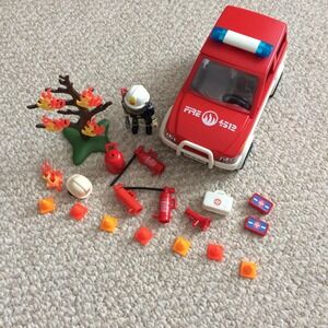 Playmobil Fire Rescue Vehicle with Firefighter Tree Accessories